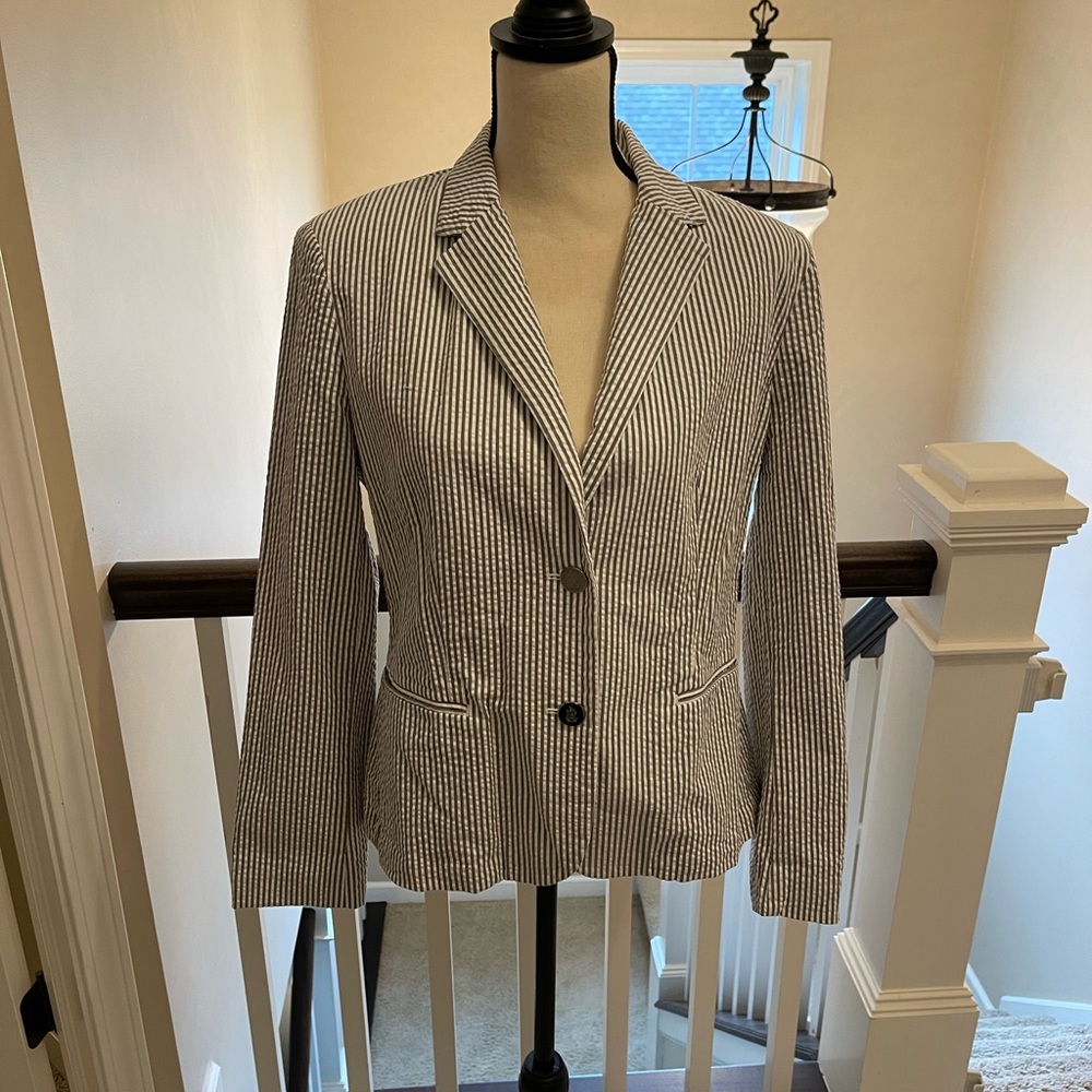 NWT Lauren Ralph Lauren pinstripe linen Blazer Size 12